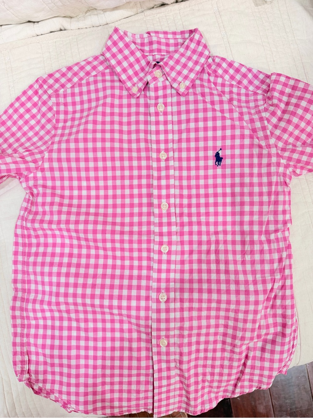Ralph Lauren Pink Gingham Button-Down Shirt